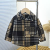 【儿童舒适卡通小衬衣，简约大方，时尚洋气】儿童长袖男童衬衣 宝宝新款韩版春秋 可外穿女童格子翻领衬衫外套-QQ 商品缩略图7