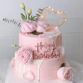 【浪漫鲜花创意双层蛋糕定制】
