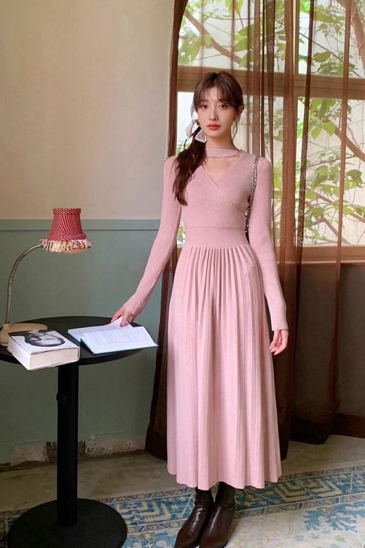 SIA SAYLOR 围脖修身针织连衣裙 19607 商品图1