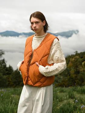 Evistub/E-4QWT572/防寒三色复古加厚保暖菱形绗缝叠穿马甲棉服