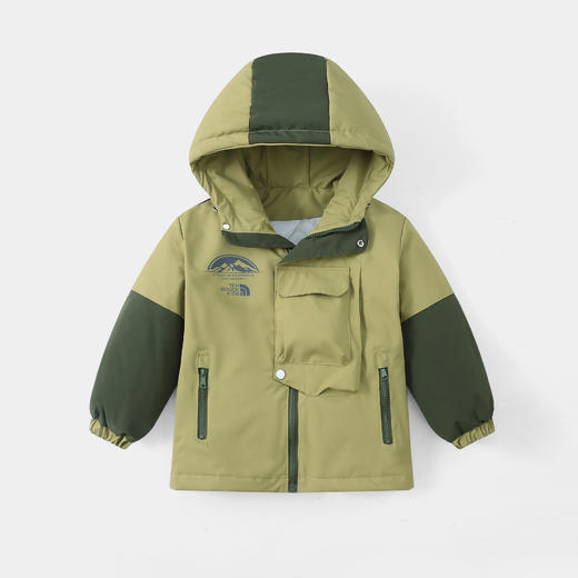 【三防面料易打理，户外出行，无惧风雨】小黄鸭儿童夹棉冲锋衣外套 男童秋冬三合一 女孩加厚羽绒服户外防水外套-QQ 商品图5