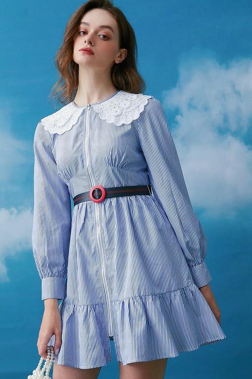 komello 艺术蓝甜酷连衣裙 14575【不含腰带】 商品图3