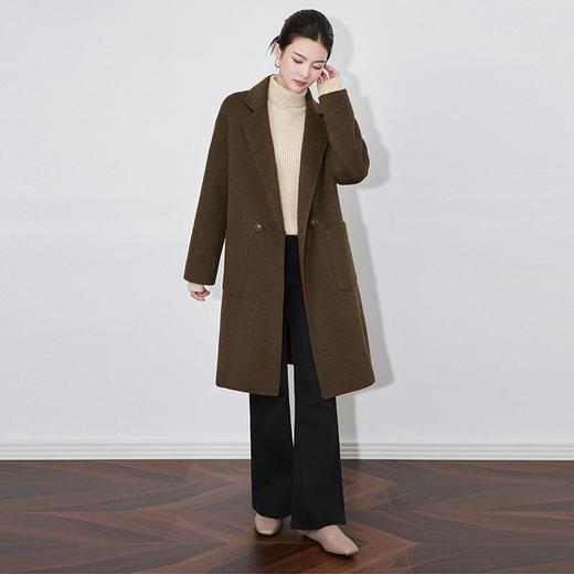 【高货wl】全新升级【铂金会员588/天猫789/差价201】(03116) 洛诗琳精简职场羊毛双面呢外套宽松西装领中长款毛呢大衣 商品图3