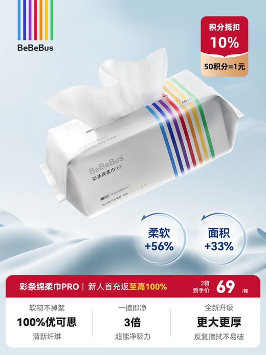BeBeBus绵柔巾Pro60抽*9包 商品图0