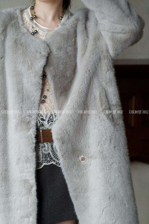 【门店同款】ENJOY冬季自由意志斜门襟长款毛外套 159945356 商品图7