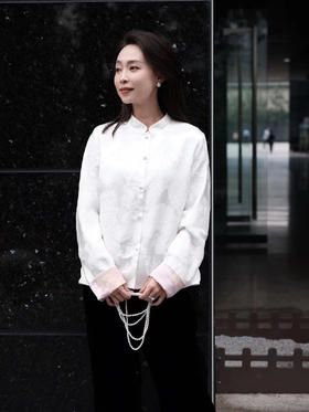 盛唐牡丹 |真丝提花女外套压皱工艺