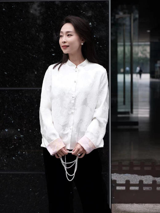 盛唐牡丹 |真丝提花女外套压皱工艺 商品图0