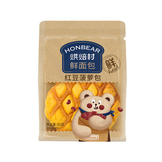 烘焙村鲜面包红豆菠萝包85g 商品图0