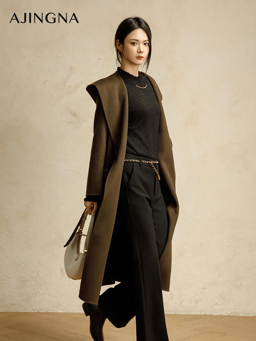 【商场同款】阿菁娜2025冬季新款新色长款慵懒大衣A30D211015 商品图3