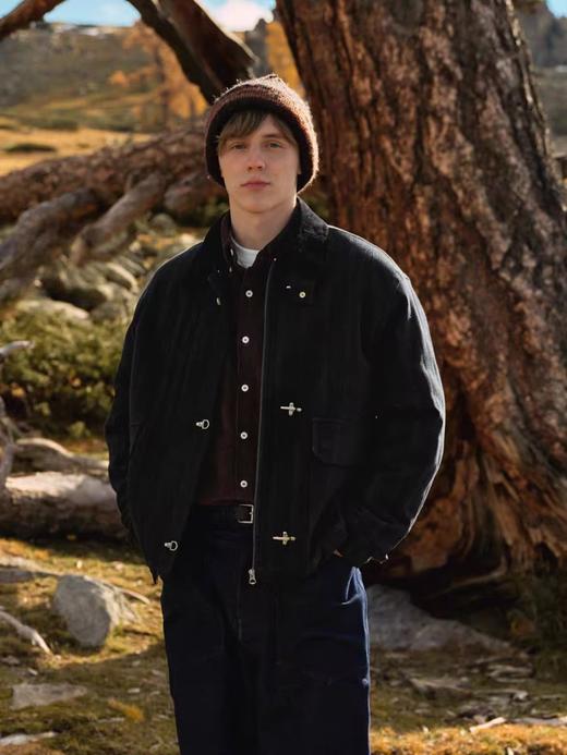 Evistub/E-4DWT906/暗纹刷毛灯芯绒复古龙虾扣保暖绗线夹克 商品图2