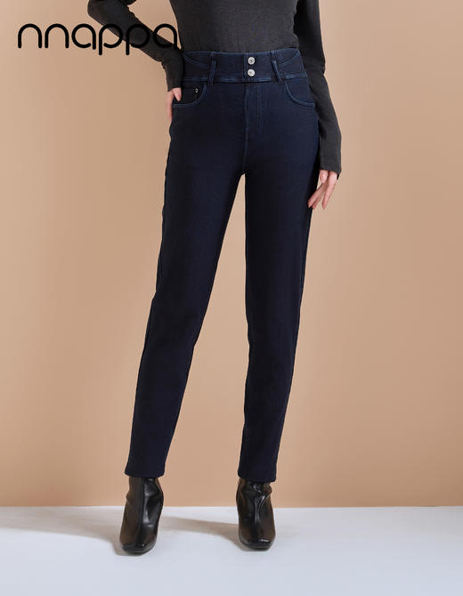 暖丝特抓毛中腰时尚小脚牛仔裤PA29332 商品图0