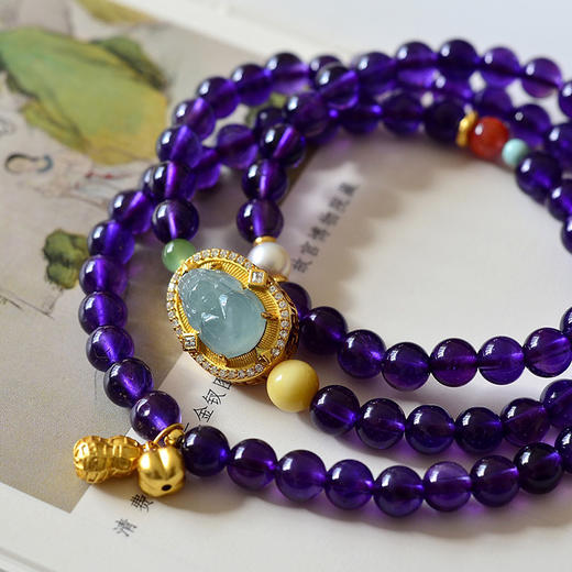 【宫里手串】紫水晶貔貅多圈手串 JD 商品图3