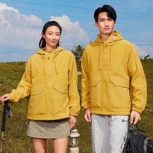 幸运鹿 情侣款重磅时尚潮流抓绒外套66010 商品图0