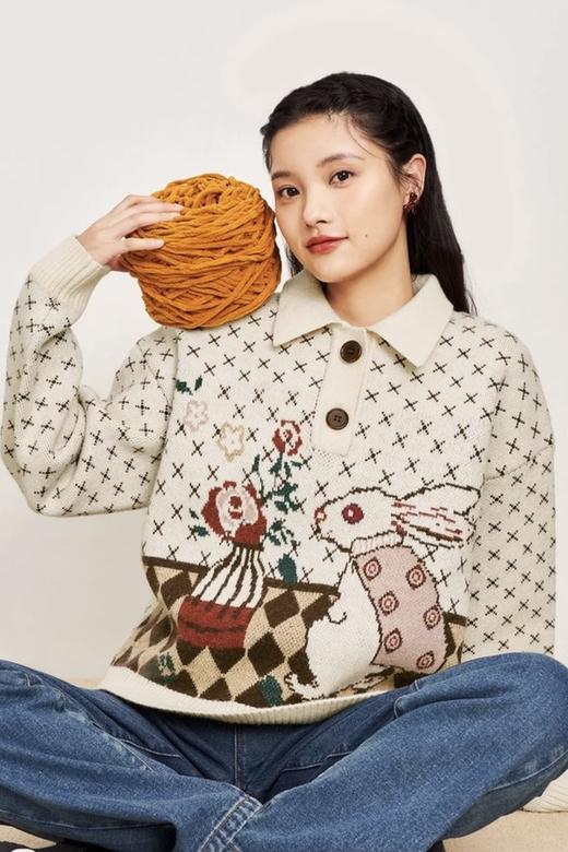 WESTLINK/西遇 复古针织polo领毛衣 15355 商品图1