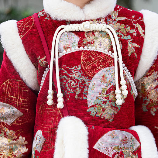 ST-26P323女童古风汉服2024新款冬季加厚唐装连衣裙宝宝洋气拜年服儿童旗袍 商品图2