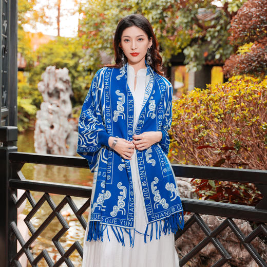 【秋冬披肩】纳福呈祥毛织多功能披肩  | 现货加急发 商品图0