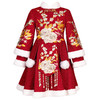 ST-26P328女童唐装洋气冬季2024新款儿童过年喜庆中国风女孩红色加厚公主裙 商品缩略图4