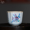 问鼎汝瓷鼎峰柴窑天青高四喜杯（鱼跃清波） 商品缩略图0
