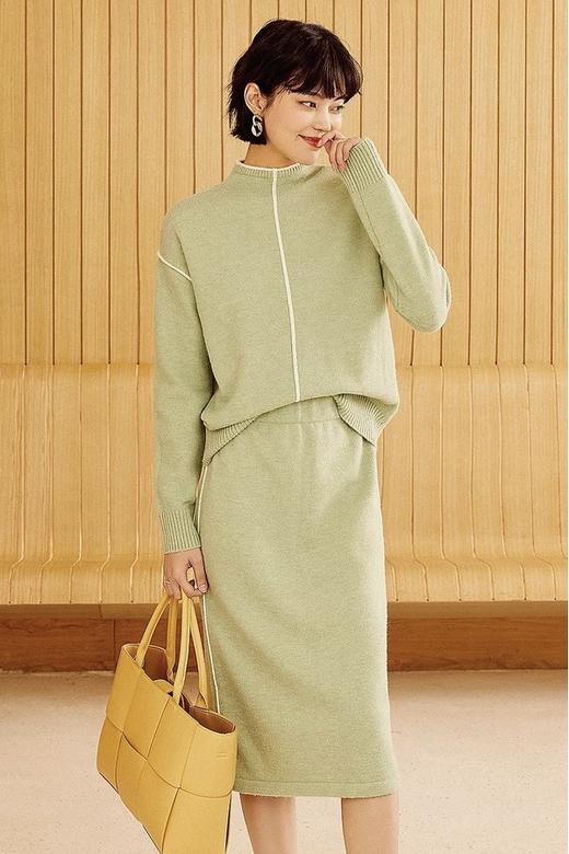 Y.SING衣香丽影 气质休闲款针织上衣半裙套装 15386 商品图1