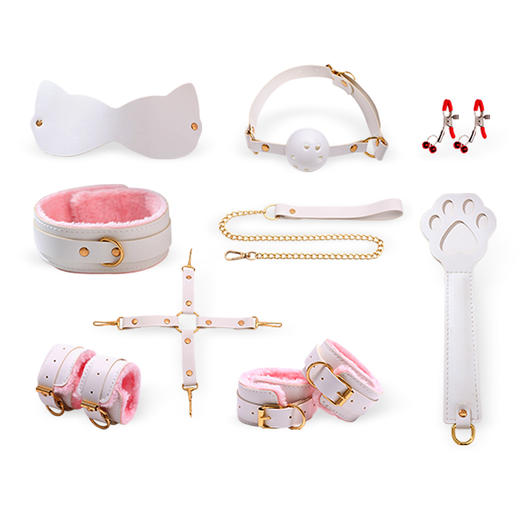 【情趣用品】谜姬 综合捆绑束缚套装粉白色 商品图7
