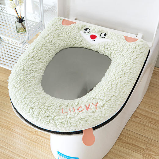 【柔暖透气！保暖亲肤】马桶坐垫四季通用自带提手家用秋冬季拉链款坐便垫套防水加绒加厚。ry 商品图9