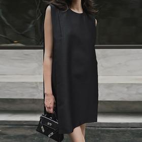 【顺丰包邮】81320 洛诗琳高级感极简H型厢式宽松百搭丝毛连衣裙01019