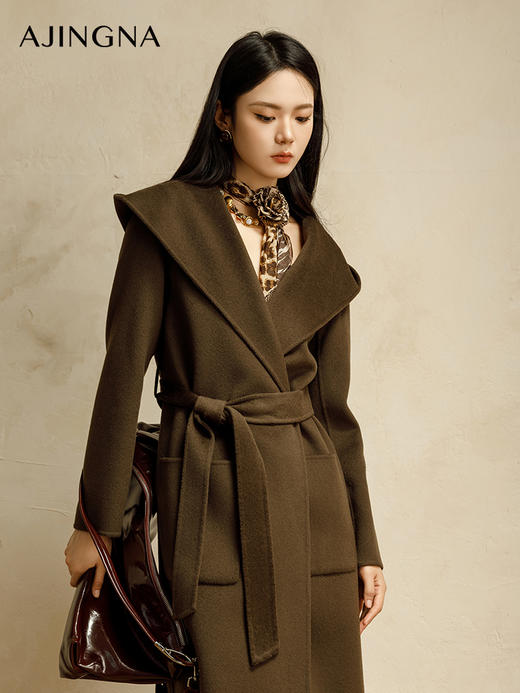 【商场同款】阿菁娜2025冬季新款新色长款慵懒大衣A30D211015 商品图1