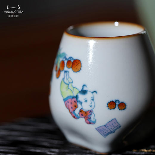 问鼎汝瓷鼎峰柴窑天青手握方圆杯（荔熟童嬉） 商品图2