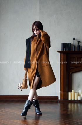 【门店同款】ENJOY冬季柔韧与共可拆卸针织连帽大衣 159874471