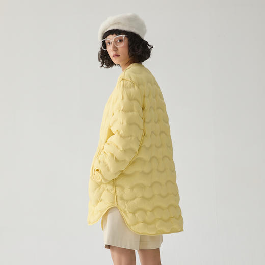谜底双面穿羽绒服女2024冬新品简约百搭宽松中长鸭绒服244MY1518 商品图2