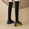 ZHR则则洋气百搭过膝靴2024新款弹力长筒靴粗跟加绒保暖骑士女靴 商品缩略图2