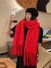 【软软糯糯】韩版格子女韩系甜美保暖提花粉秋冬柔软流苏粉色格子围巾围脖。ry 商品缩略图12