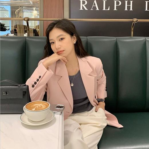 【顺丰包邮】74953 洛诗琳轻奢极简高级感纯色X型气质收腰西装50266 商品图2