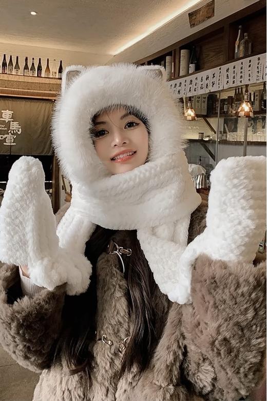 Say Something 加厚保暖一体针织帽 19938 商品图2