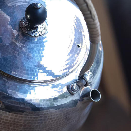 《兰》高工银壶，纯手工锻打口打出，锤目纹理塹刻工艺 商品图2