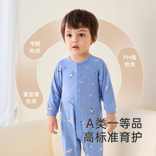 【商场同款】英氏婴幼儿衣服夏季透气竹纤维男童女童连体衣爬服 商品图3