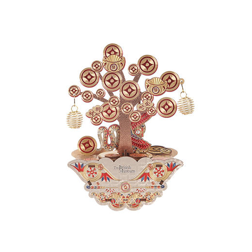 大英博物馆安德森猫音乐盒女孩生日礼物木拼摆件装饰摇钱树旋转发光 商品图4