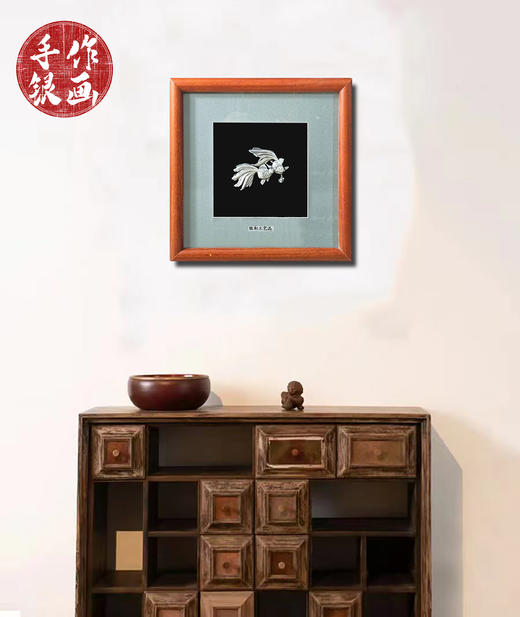 【双金鱼】纯银壁画装饰画挂画 商品图1