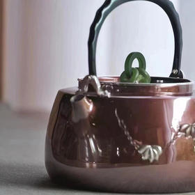 《福禄》高工铜包银壶 铜与银的完美结合，纯手工锻打塹刻镶嵌工艺