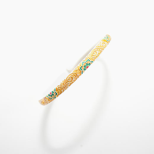 【热销款】彩色花纹开口银手镯克重25.55 商品图6