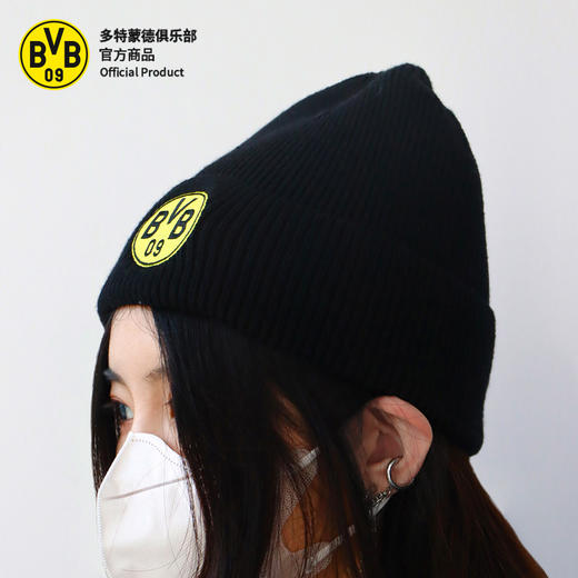 【官方正版】多特蒙德足球俱乐部｜BVB黑毛线帽球迷秋冬保暖帽 商品图2