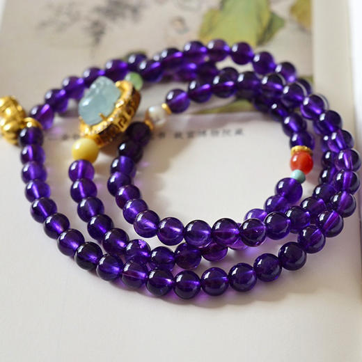 【宫里手串】紫水晶貔貅多圈手串 JD 商品图4