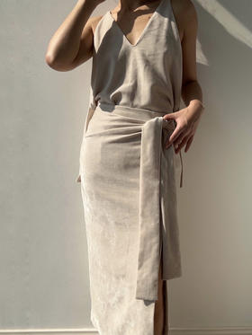 Semplicita｜Z07 系带半身裙 [ 奶油白 ]