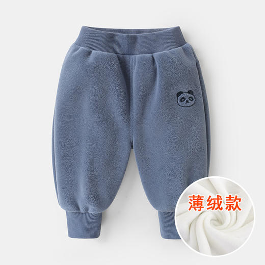 【弹力松紧裤腰，卡通动物绣花】婴儿奥粒绒裤子 加厚秋冬一体绒长裤 加绒男女宝宝 中小儿童休闲裤-QQ 商品图9