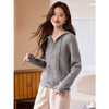【年终特卖】熙世界灰色半拉链连帽毛衣2025秋冬新款宽松小个子套头针织卫衣 商品缩略图2