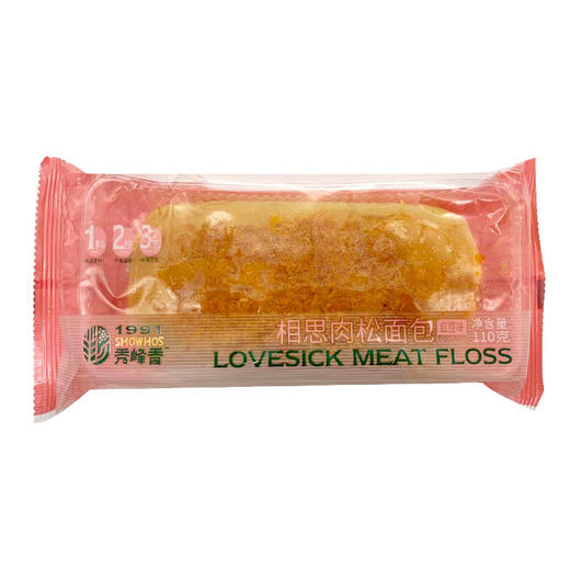 秀峰香相思肉松面包红豆味110g 商品图0