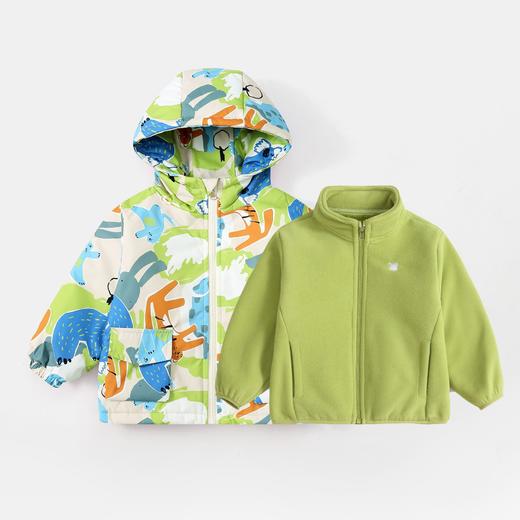 儿童冲锋衣三合一新款男童宝宝女童外套摇粒绒两件套加绒秋冬装 商品图0