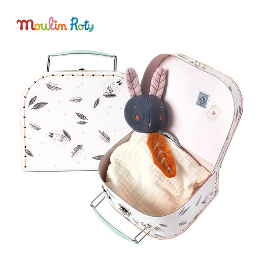 Moulin Roty 小花裙奶油老鼠手帕式安抚巾 礼品礼盒 适合年龄0岁+ 雨后精灵系列 715018 商品图4