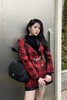 ANSUABEL 红黑格纹翻领外套 15476【不含腰带】 商品缩略图3