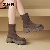 ZHR弹力靴2024新款冬季加绒保暖爆款短靴网红ins显高瘦瘦靴子厚底 商品缩略图8